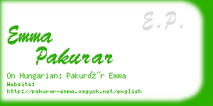 emma pakurar business card